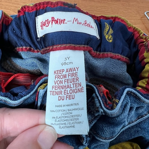 Mini Boden Harry Potter HP Jeans Denim Glasses Lightening Bolt Scar 3Y - Picture 8 of 12